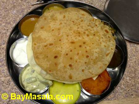 tirupathi bhimas milipitas non-spicy thali - Image © BayMasala.com